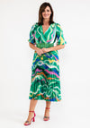 Seventy1 One Size Print Pleated Maxi Dress, Emerald Multi
