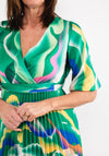 Seventy1 One Size Print Pleated Maxi Dress, Emerald Multi