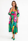 Seventy1 One Size Print Pleat Maxi Dress, Emerald Multi