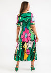 Seventy1 One Size Print Pleat Maxi Dress, Emerald Multi