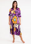 Seventy1 One Size Print Pleat Maxi Dress, Violet Multi