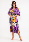 Seventy1 One Size Print Pleat Maxi Dress, Violet Multi