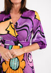 Seventy1 One Size Print Pleat Maxi Dress, Violet Multi