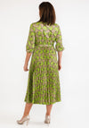 Seventy1 One Size Fan Print Pleated Maxi Dress, Lime Multi