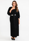 Seventy1 One Size Satin Tunic Maxi Dress, Black