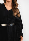 Seventy1 One Size Satin Tunic Maxi Dress, Black