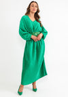 Seventy1 One Size Satin Tunic Maxi Dress, Green