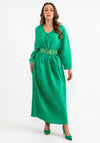 Seventy1 One Size Satin Tunic Maxi Dress, Green