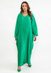 Seventy1 One Size Satin Tunic Maxi Dress, Green