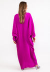Seventy1 One Size Satin Tunic Maxi Dress, Fuchsia
