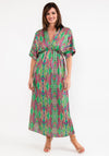 Seventy1 One Size Dome Waist Satin Maxi Dress, Green