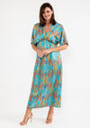 Seventy1 One Size Dome Waist Satin Maxi Dress, Turquoise