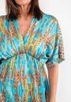 Seventy1 One Size Dome Waist Satin Maxi Dress, Turquoise