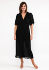 Seventy1 One Size Pleated Chiffon Jumpsuit, Black