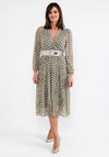 Seventy1 One Size Chiffon Pleated Midi Dress, Khaki
