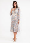 Seventy1 One Size Chiffon Pleated Midi Dress, Grey