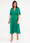 Seventy1 One Size Pleated Chiffon Dress, Green