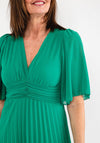 Seventy1 One Size Pleated Chiffon Dress, Green