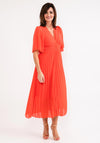 Seventy1 One Size Pleated Chiffon Dress, Coral