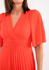 Seventy1 One Size Pleated Chiffon Dress, Coral
