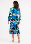 Seventy1 One Size Print Pleat Maxi Dress, Royal Blue Multi