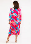 Seventy1 One Size Print Pleat Maxi Dress, Fuchsia Multi