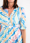 Seventy1 One Size Colourful Tiger Print Midi Dress, Blue Multi