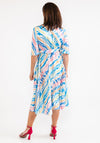 Seventy1 One Size Colourful Tiger Print Midi Dress, Blue Multi