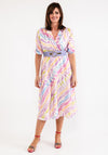 Seventy1 One Size Colourful Tiger Print Midi Dress, Lilac Multi