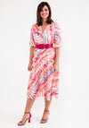 Seventy1 One Size Colourful Tiger Print Midi Dress, Pink Multi