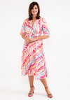 Seventy1 One Size Colourful Tiger Print Midi Dress, Pink Multi