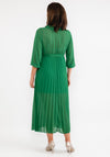 Seventy1 One Size Ruffle Pleated Chiffon Dress, Green