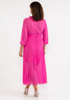 Seventy1 One Size Ruffle Pleated Chiffon Dress, Pink