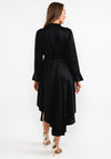 Seventy1 One Size Satin Curved Hem Midi Dress, Black