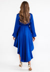 Seventy1 One Size Satin Curved Hem Midi Dress, Royal Blue