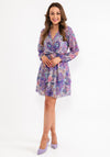 Seventy1 One Size Henna Print Mini Dress, Purple
