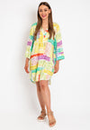 Serafina Collection One Size Mini Tunic Dress, Yellow Multi
