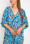 Serafina Collection One Size Abstract Knot Tunic Dress, Blue Multi