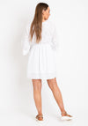 Serafina Collection One Size Broidery Mini Smock Dress, White