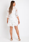 The Sofia Collection Crochet Mini Fitted Dress, White