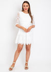 The Sofia Collection Crochet A-Line Mini Dress, White