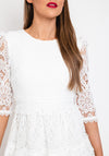 The Sofia Collection Crochet A-Line Mini Dress, White