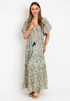 Serafina Collection Sequence Leaf Print Maxi Dress, Green