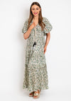 Serafina Collection Sequence Leaf Print Maxi Dress, Green