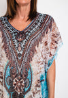 The Serafina Collection One Size Maxi Kaftan Dress, Blue Multi