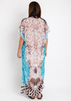 The Serafina Collection One Size Maxi Kaftan Dress, Blue Multi