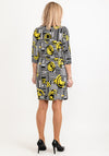Seventy1 Modern Geometric Print Mini Shift Dress, Black & Yellow
