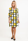 Seventy1 Zip Pocket Plaid Shift Dress, Yellow Multi