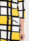 Seventy1 Zip Pocket Plaid Shift Dress, Yellow Multi