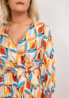 Seventy1 One Size Printed Design Pleated Maxi Dress, Multi